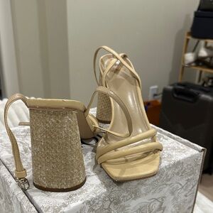 Sam Edelman Tan Strappy Block Heels